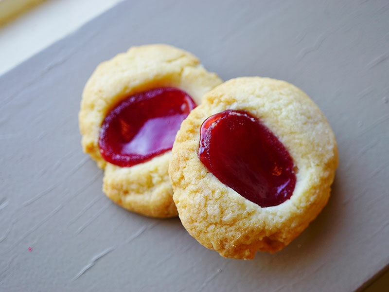 Strawberry Jam Thumbprint Cookies