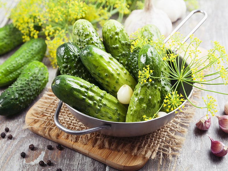 Canned Cucumbers Metal Pan