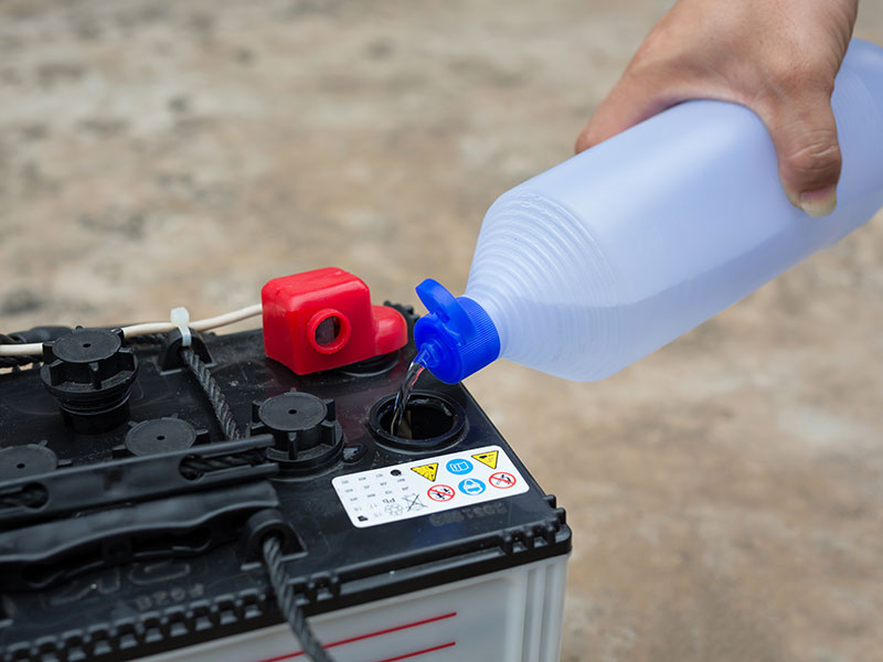 Car Battery Maintenace With Distilled Water