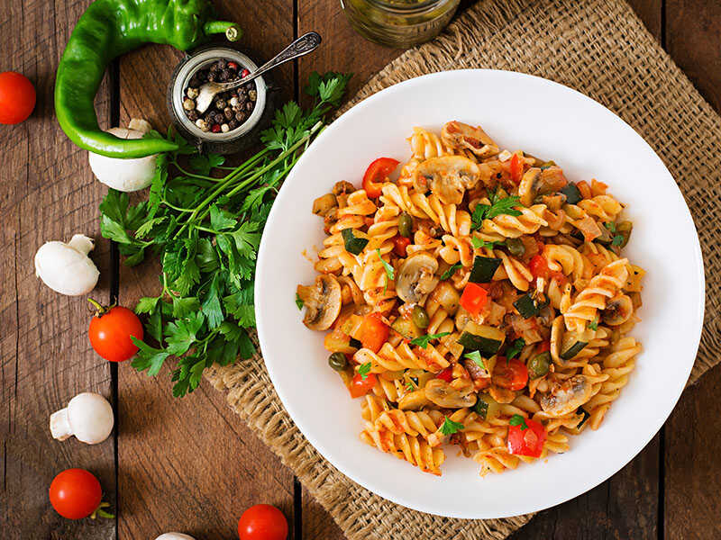 Fusilli Zucchini Mushrooms