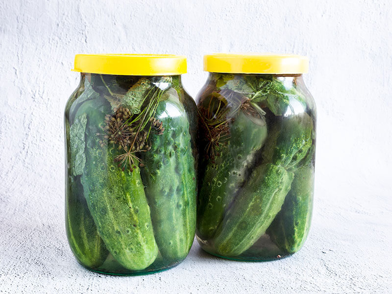Glass Pickled Cucumbers