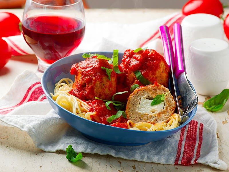 Meatballs Stuffed Feta Cheese