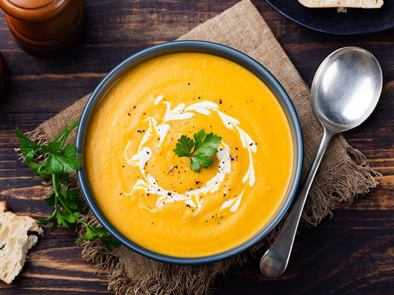 Pumpkin Carrot Soup Tadka