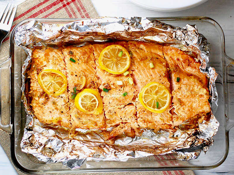 Salmon Fish Lemons Fresh