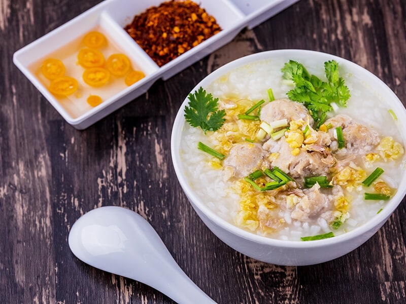 Shrimp Porridge White Bowl