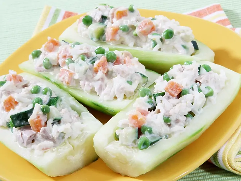 Stuffed Cucumber Boats