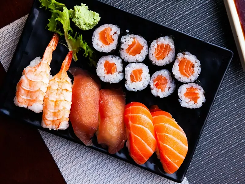 Sushi Served With Wasabi