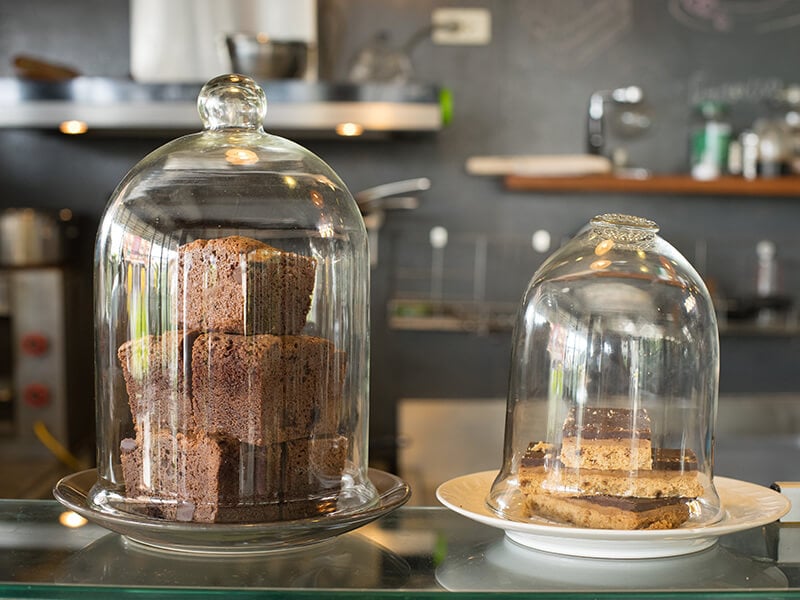 Brownies Inside Transparent Glass Cup