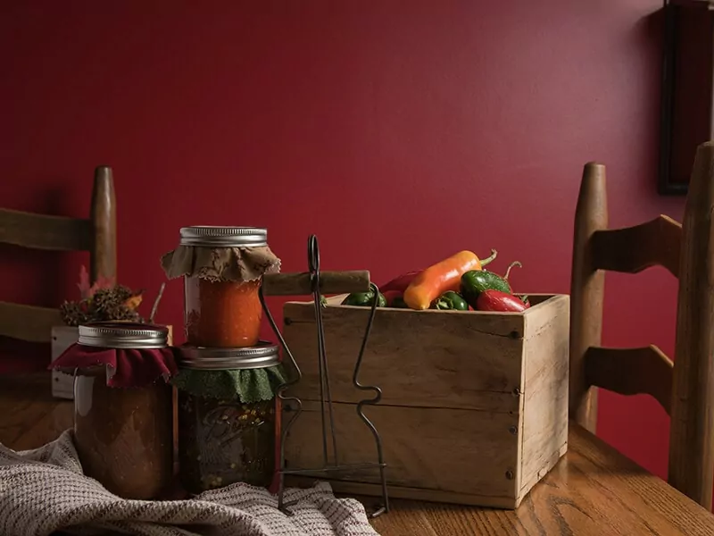 Canned Salsa in Kitchen