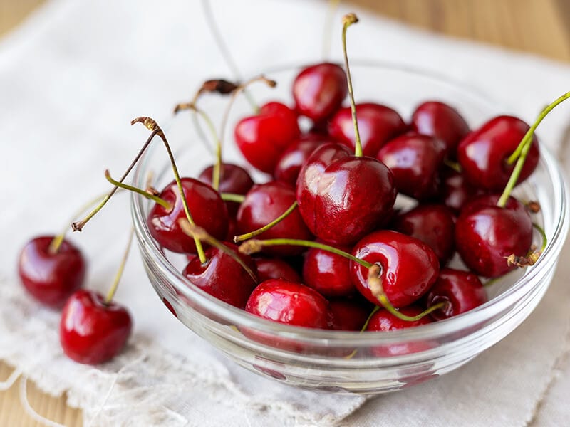 Cherries in Glass Bowl