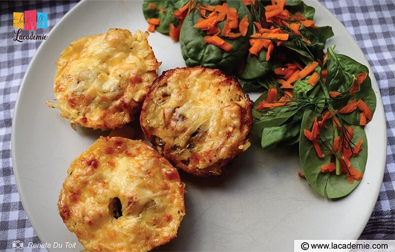 Crustless Ham Potato And Cheese Quiches