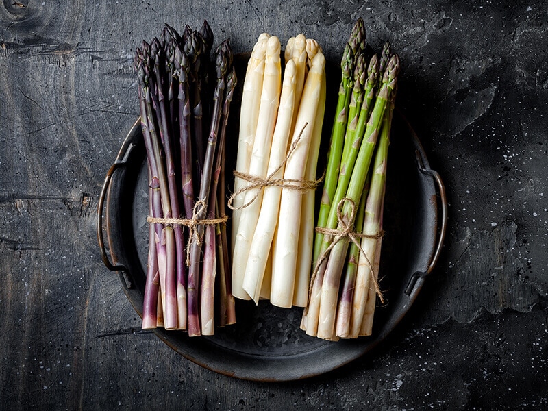 Fresh Green Purple White Asparagus