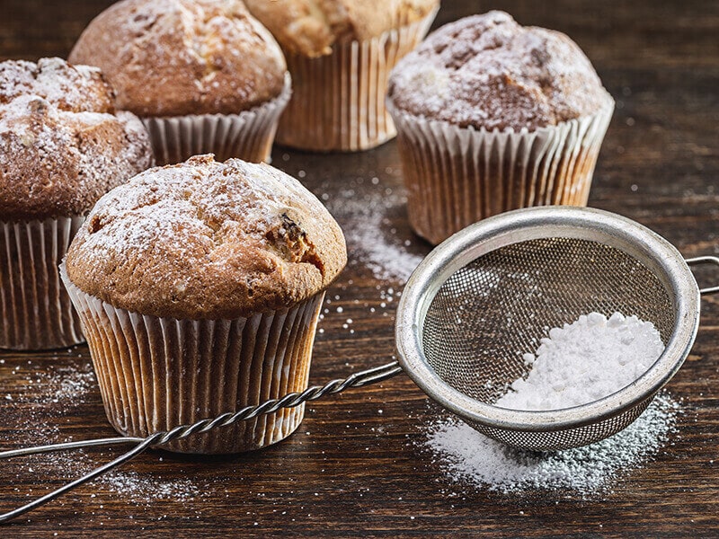 Muffins with Powdered Sugar