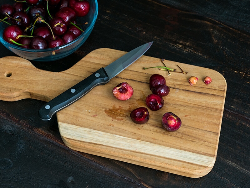 Pitting Cherries With Knife