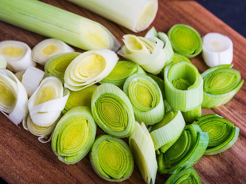 Pre-sliced leeks