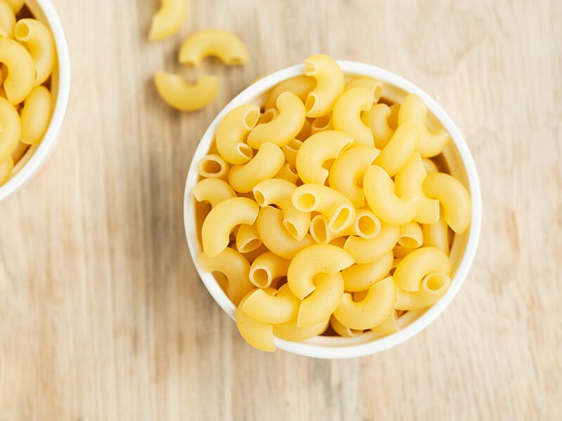 Raw Macaroni in Bowl