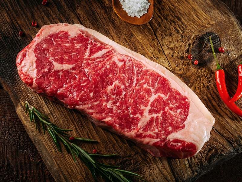 Raw Striploin Steak