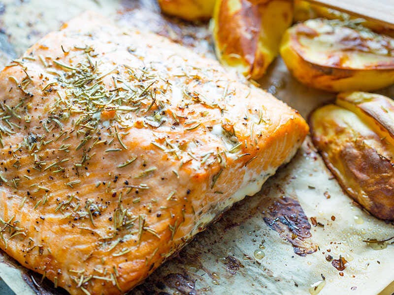 Salmon Fillet Herbs Potato