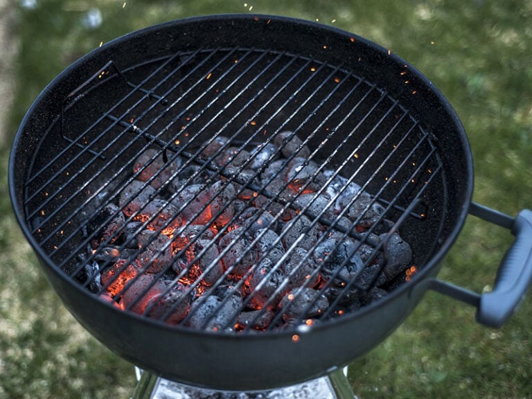 Bbq Grill Pit Glowing Flamin