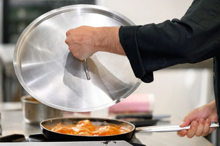 Chef Covering Frying Pan Lid