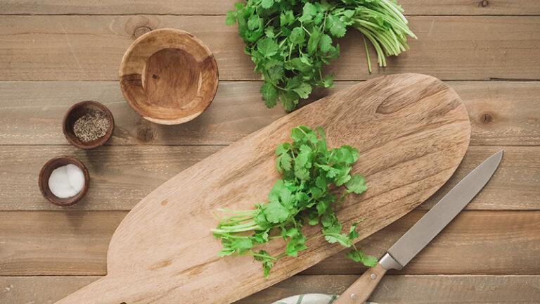 Flat Lay Cutting Organic Parsley