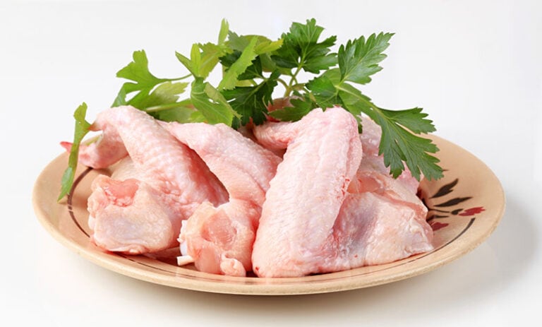 Raw Chicken Wings On Plate