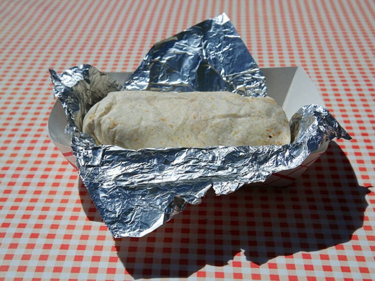 Burrito Foil Wrapped Filled Vegetables Meat