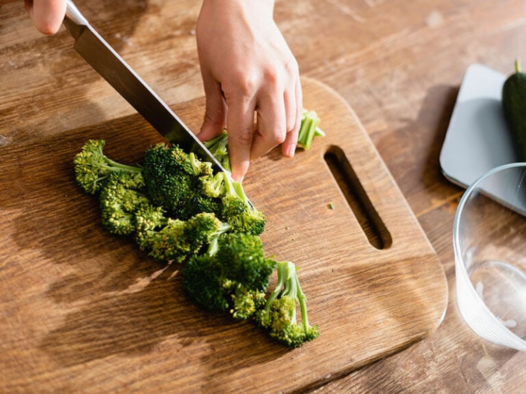 Cutting Fresh Broccoli