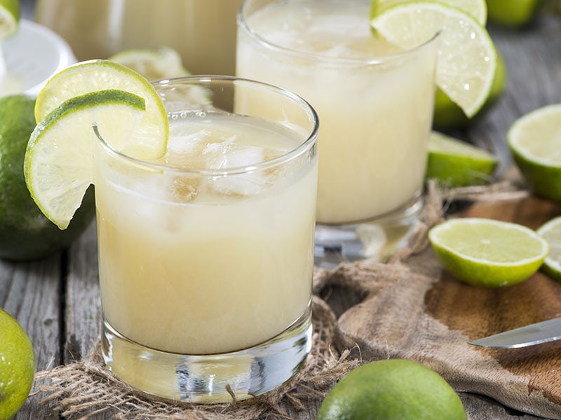 Filled Fresh Made Lime Juice