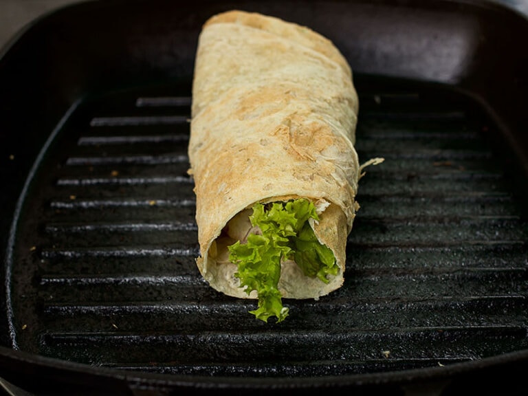 Food Burrito On Frying Pan