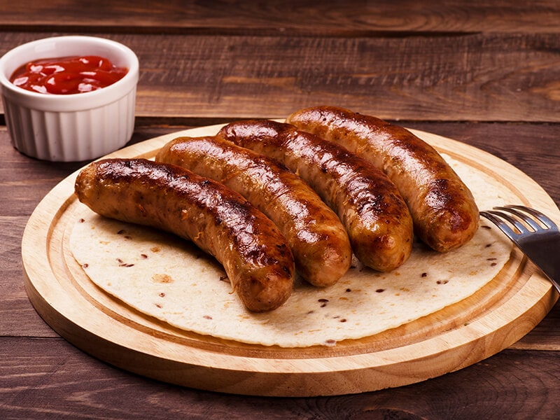 Grilled Sausages with Sauce