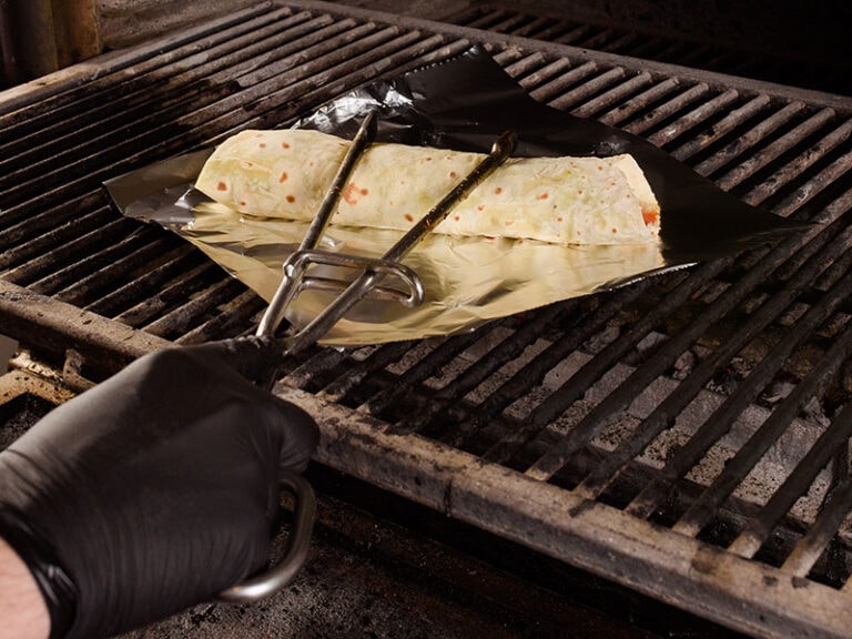 Making Foil Grilled Burrito