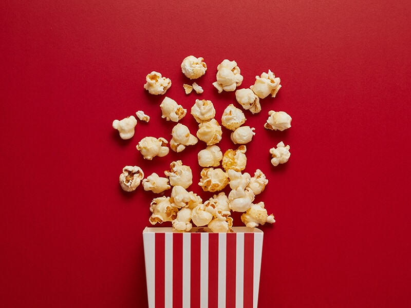 Popcorn on Red Color