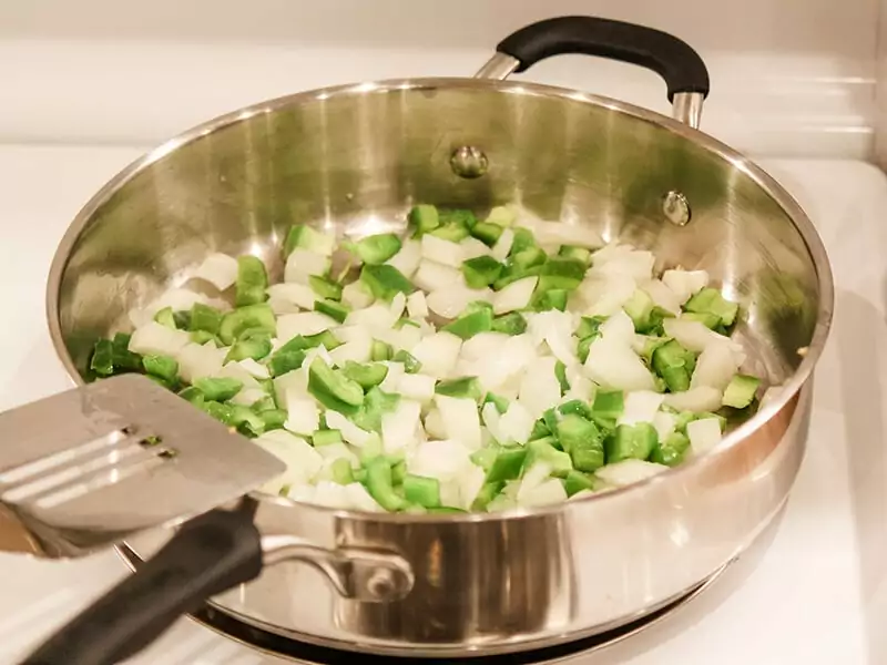 Saute Green Peppers and Onions