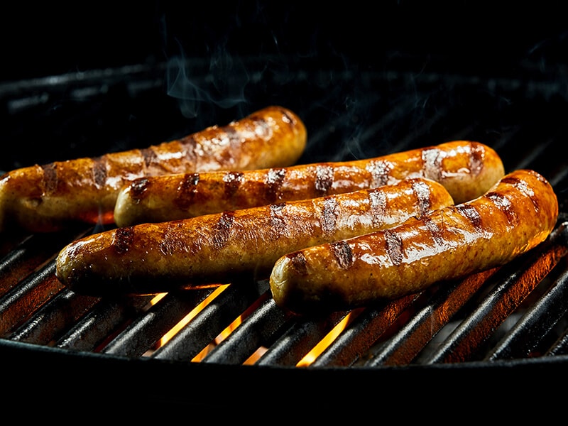 Smoking Hot Dogs Use Charcoal Grill