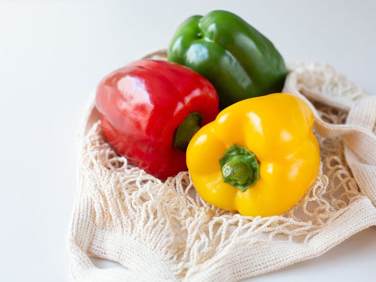 Three Multicolored Fresh Bell Peppers