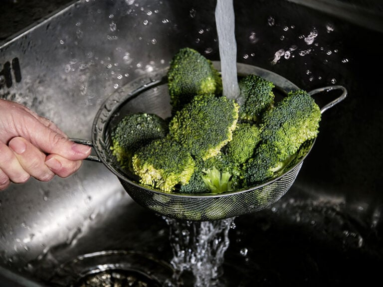 Washing Broccoli