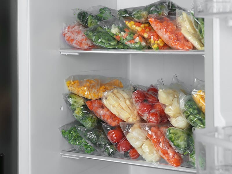 Different Frozen Vegetables Refrigerator