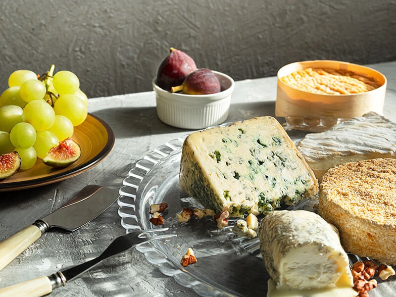 French Cheeses Camembert Roquefort