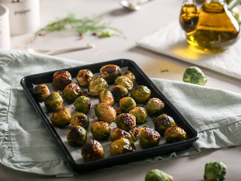 Fresh Baked Brussels Sprouts Baking Tray