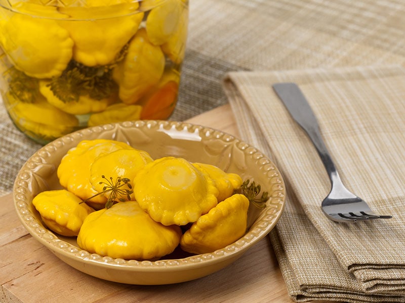 Pickled Yellow Pattypan Squash
