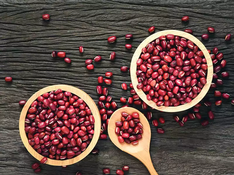 Red Beans Wooden Bowl