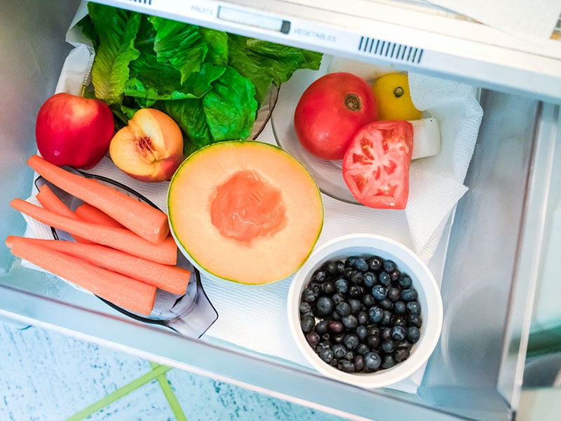 Refrigerator Drawer Full Fruits Vegetables