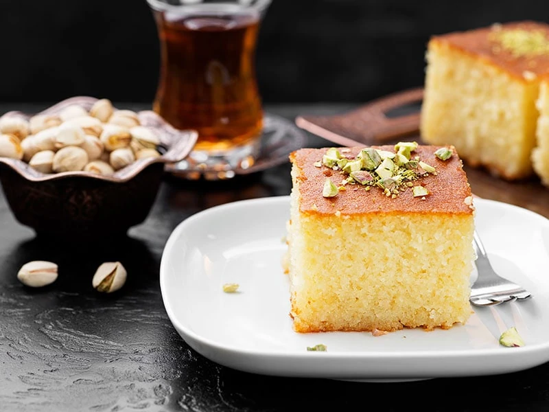 Basbousa Topped With Walnuts