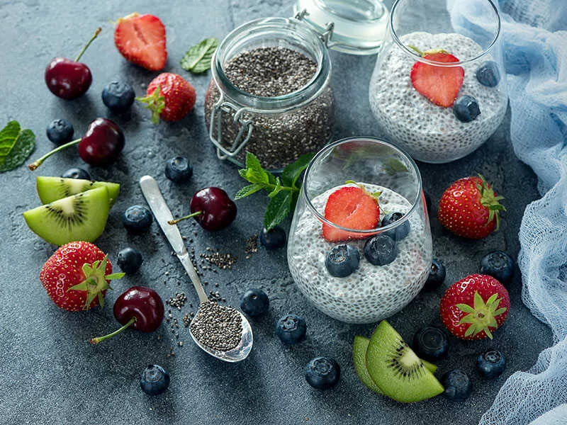 Chia Pudding Berries Healthy Breakfast