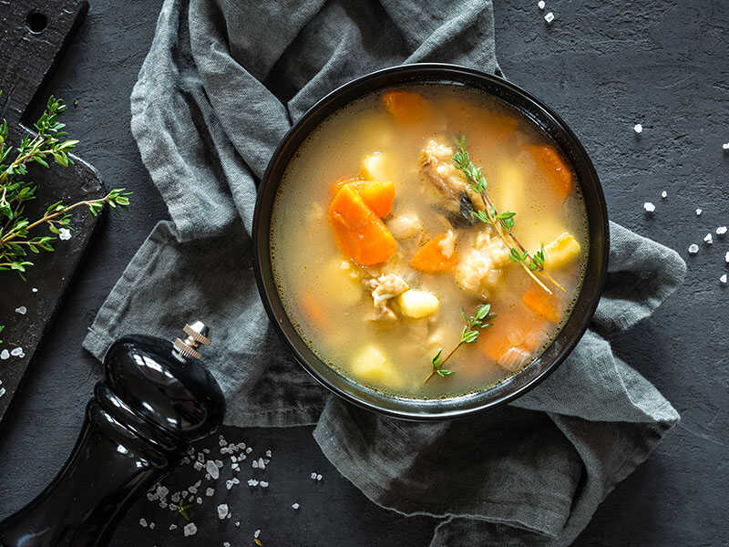 Fresh Fish Soup Bowl