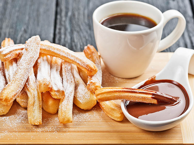 Fried Dough Pastry With Chocolate