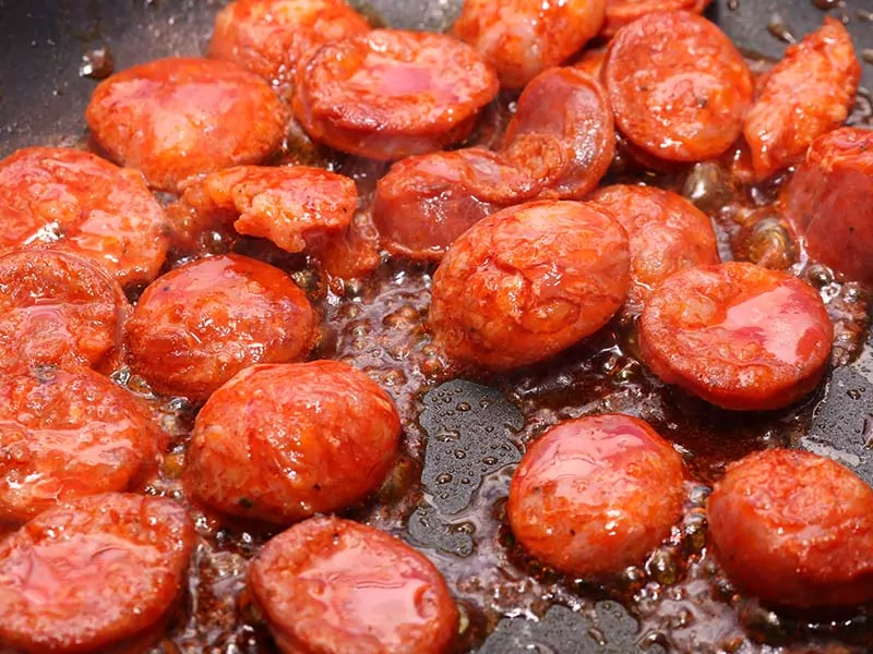 Frying Chorizo