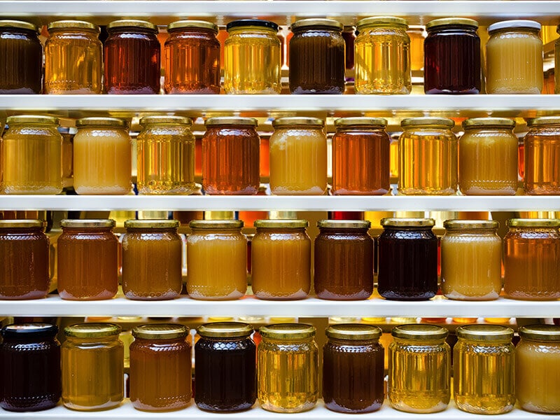 Glass Jars Honey Storage