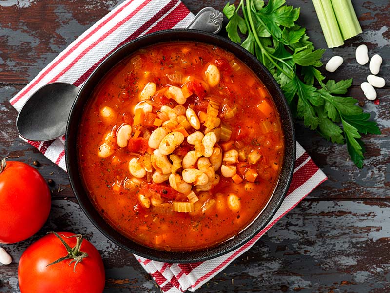 Greek Bean Soup For Vegetarians